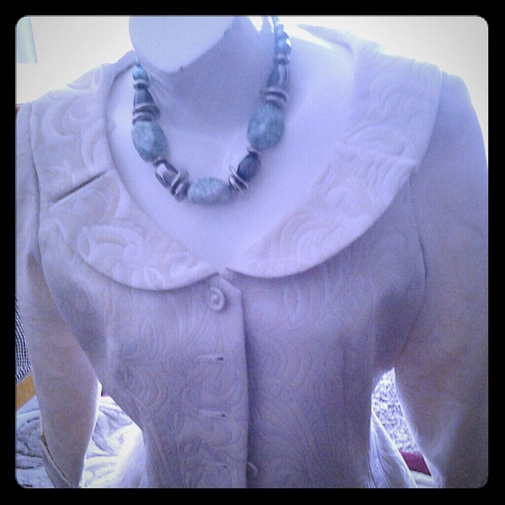 Maggie london cream & gold skirt suit sz 10p